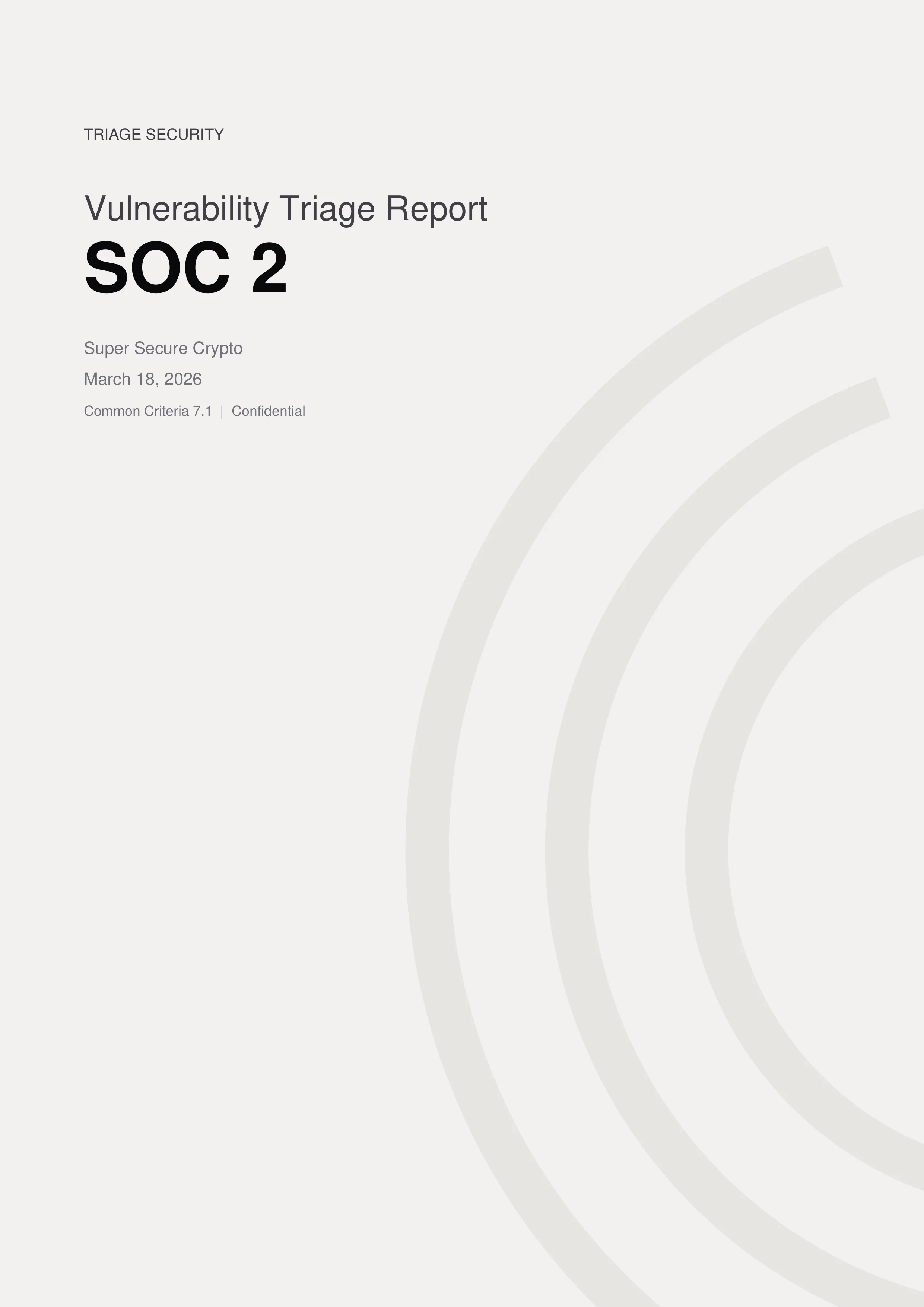 Vulnerability Triage Report – SOC 2 compliance cover